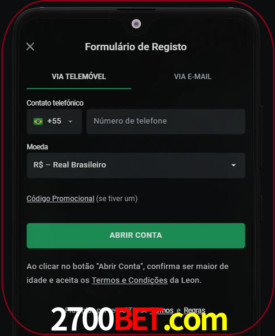 Abra o aplicativo e inicie o processo de registro.